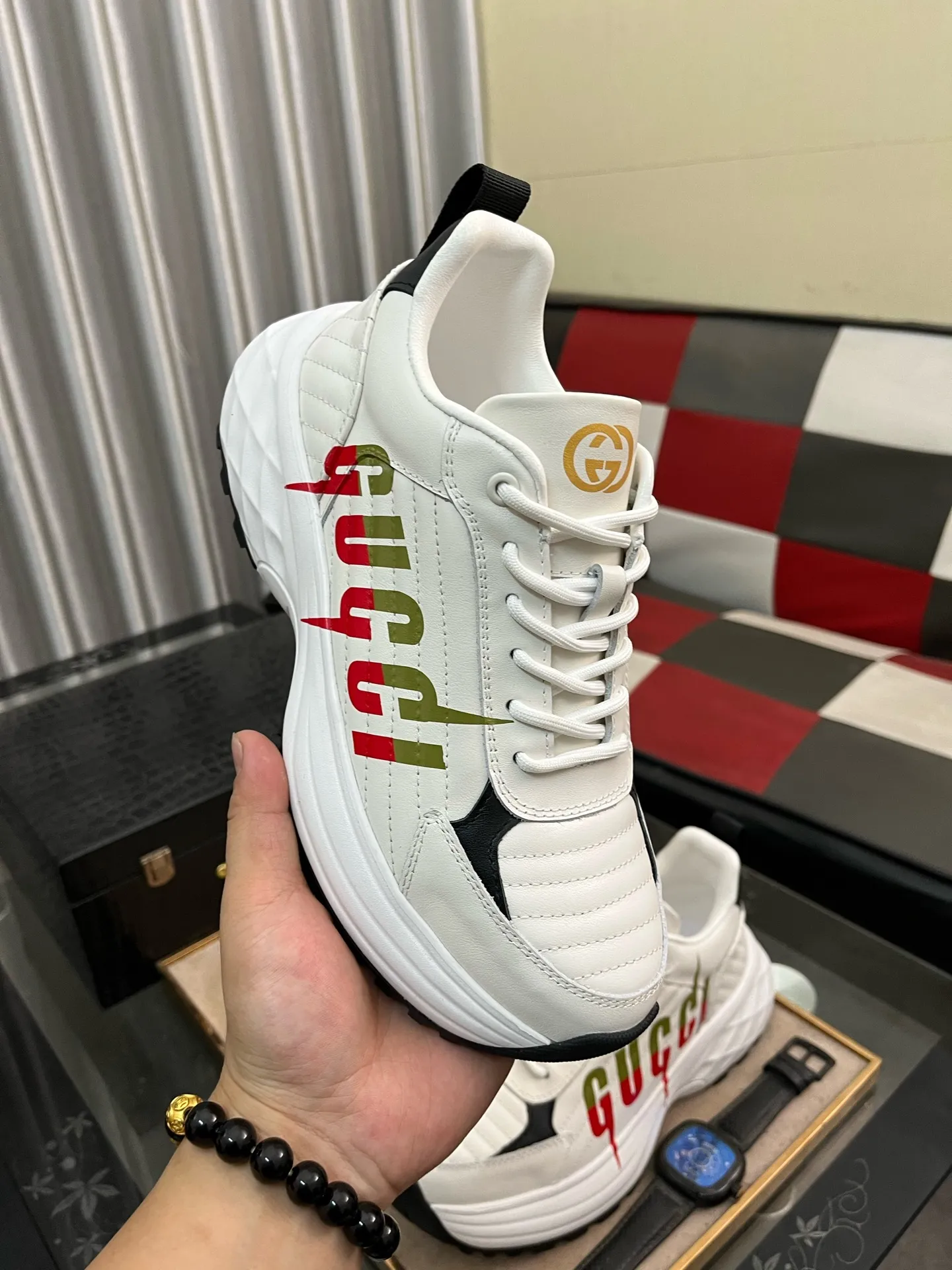 Men's shoes 💰500⌚️⌚️[Gucci] Gucci's latest casual men's shoes, welcome to 1:1 comparison, a popular Hong Kong counter casual shoe, counter quality, support inspection, high-quality workmanship, upper made of Italian imported calfskin, breathable mesh insole original fashion sports outsole, casual fashion, high-end quality, size: 38-442️⃣Colors available
